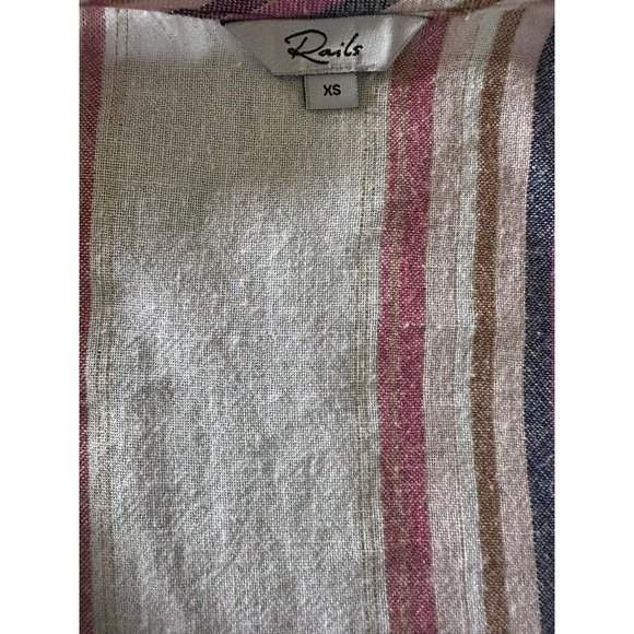 Rails Wrap Dress Women XSmall Cream Jewel Striped Madison Lightweight Sleeveless - Picture 4 of 11